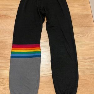 Aviator Nation sweat pant with rainbow stitch
